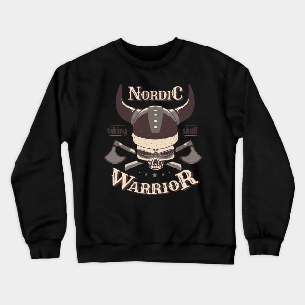 Nordic Warrior, Viking Skull Crewneck Sweatshirt by LR_Collections